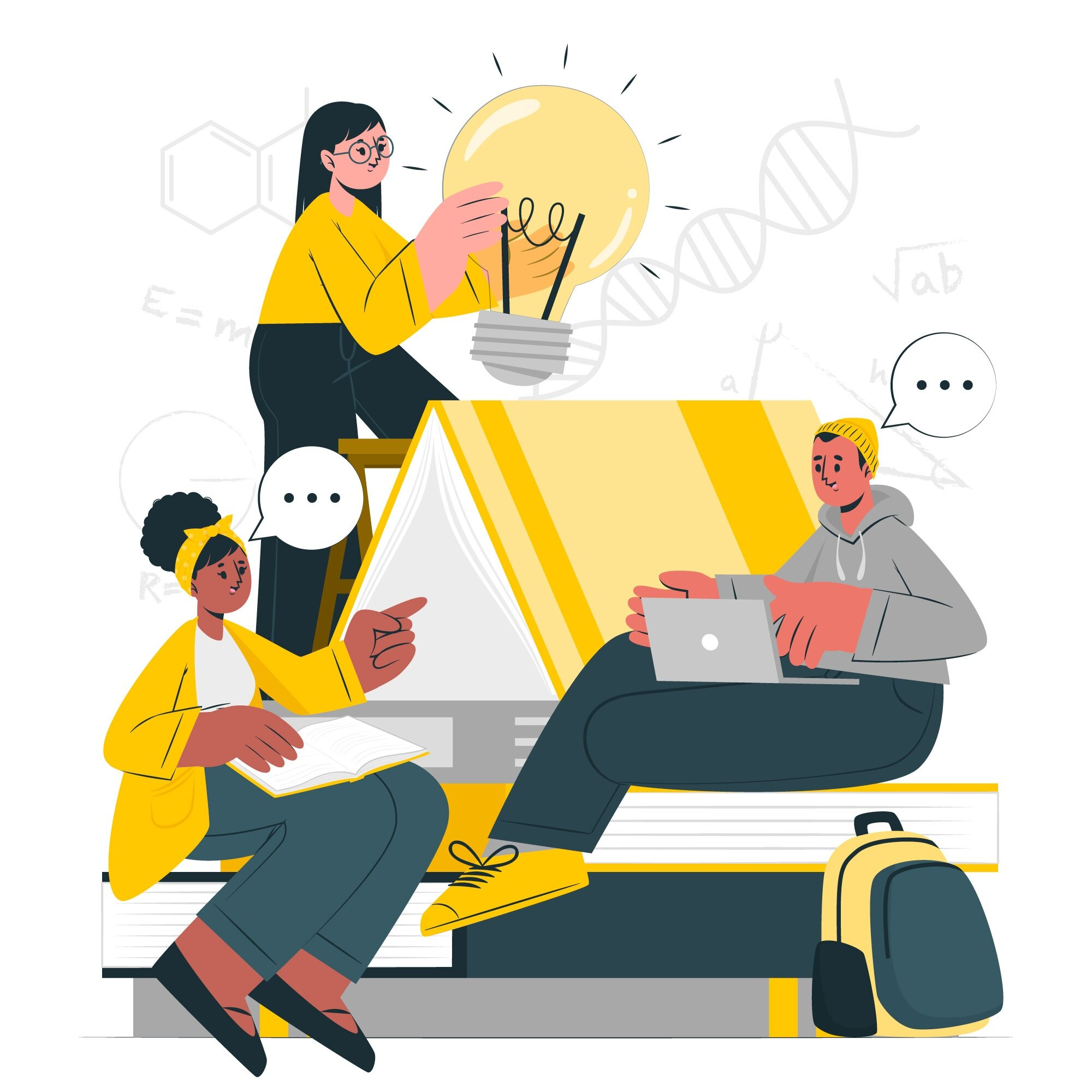 Students collaborating on learning